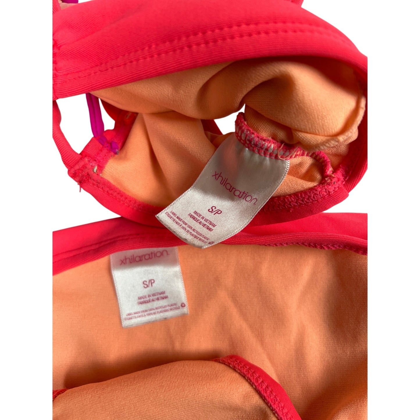 Xhiliration Women's Bikini Swimwear Set Orange Size Small S