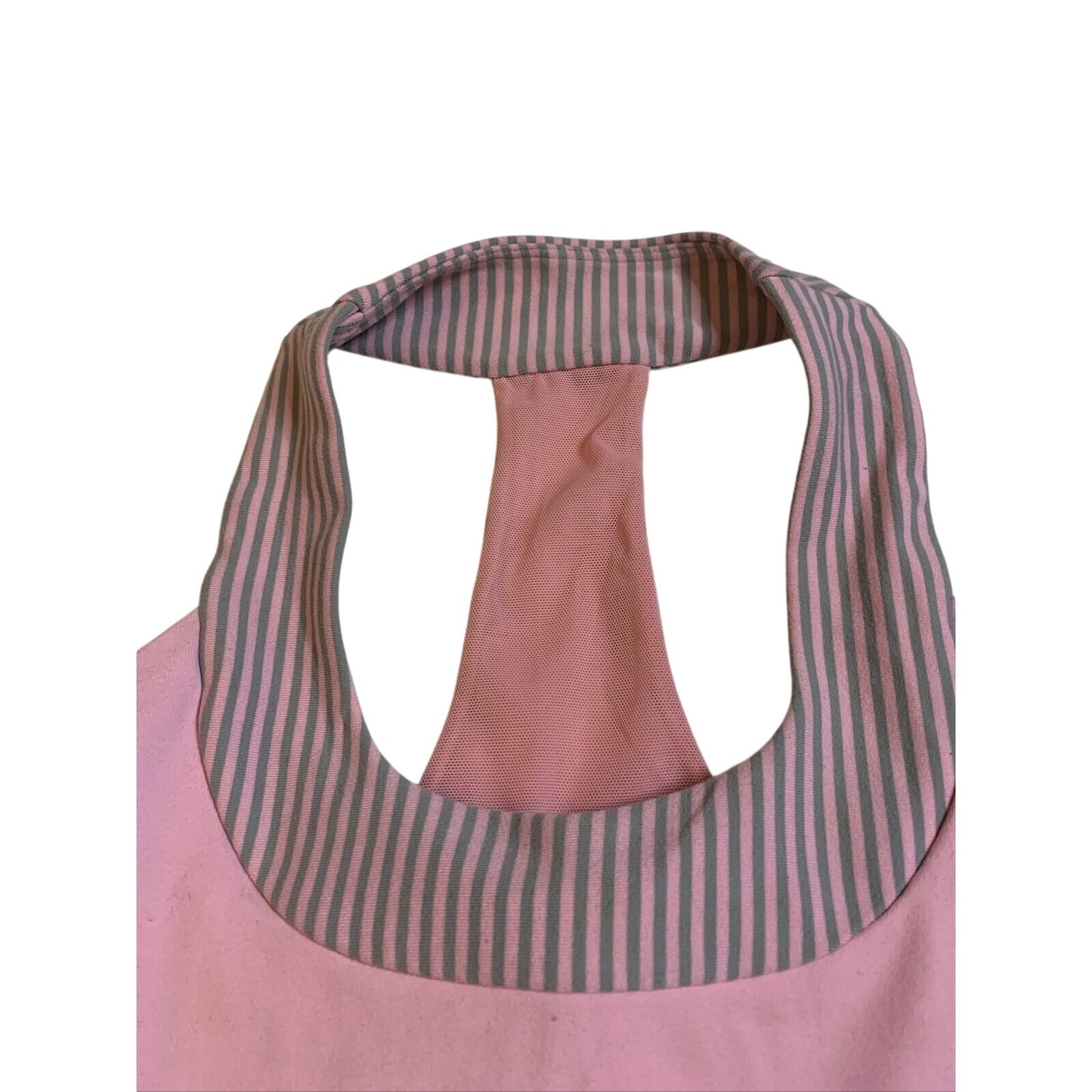 lululemon racerback light pink and striped athletic tank top Size 6