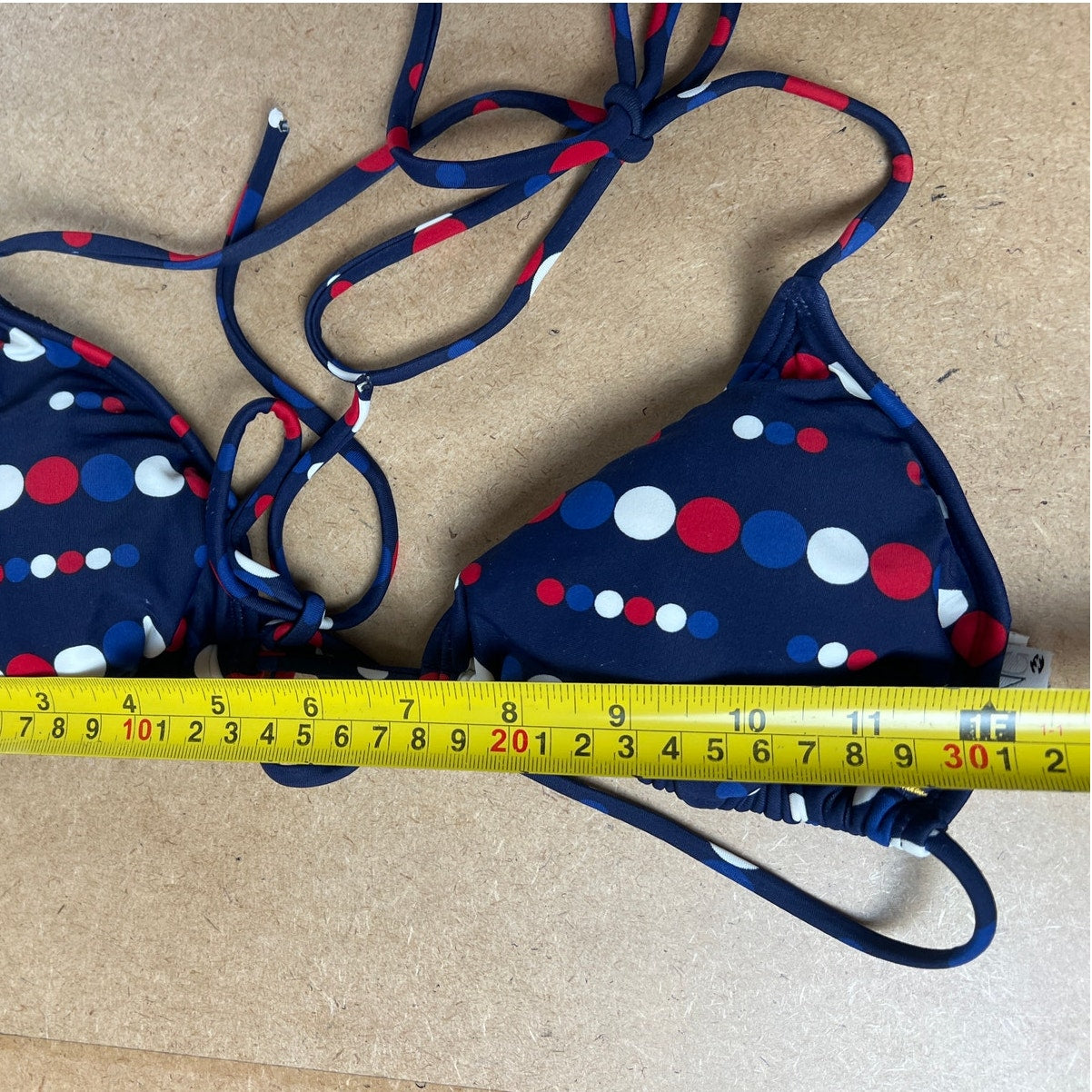 Billabong Blue and Red Polka Dot Bikini Set Size M