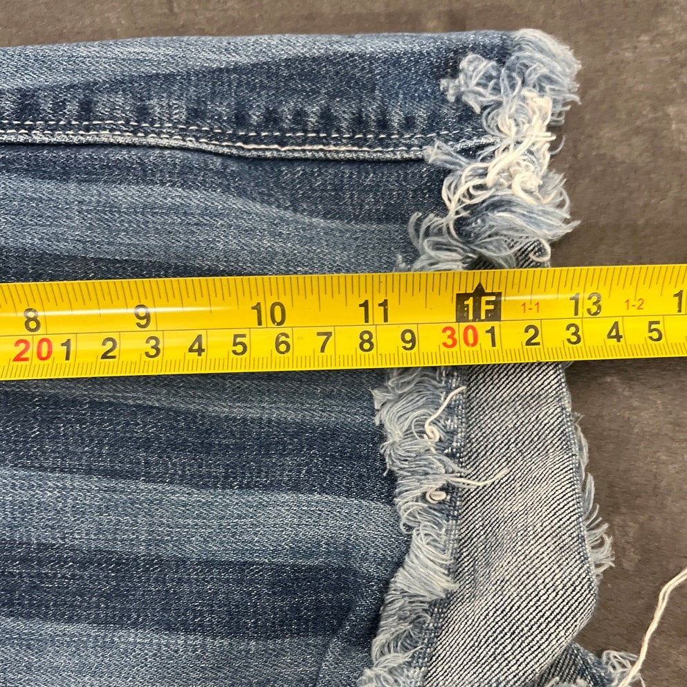 Rock & Republic Lolita Freedom Rock Stars Stripes Frayed Denim Jean Shorts