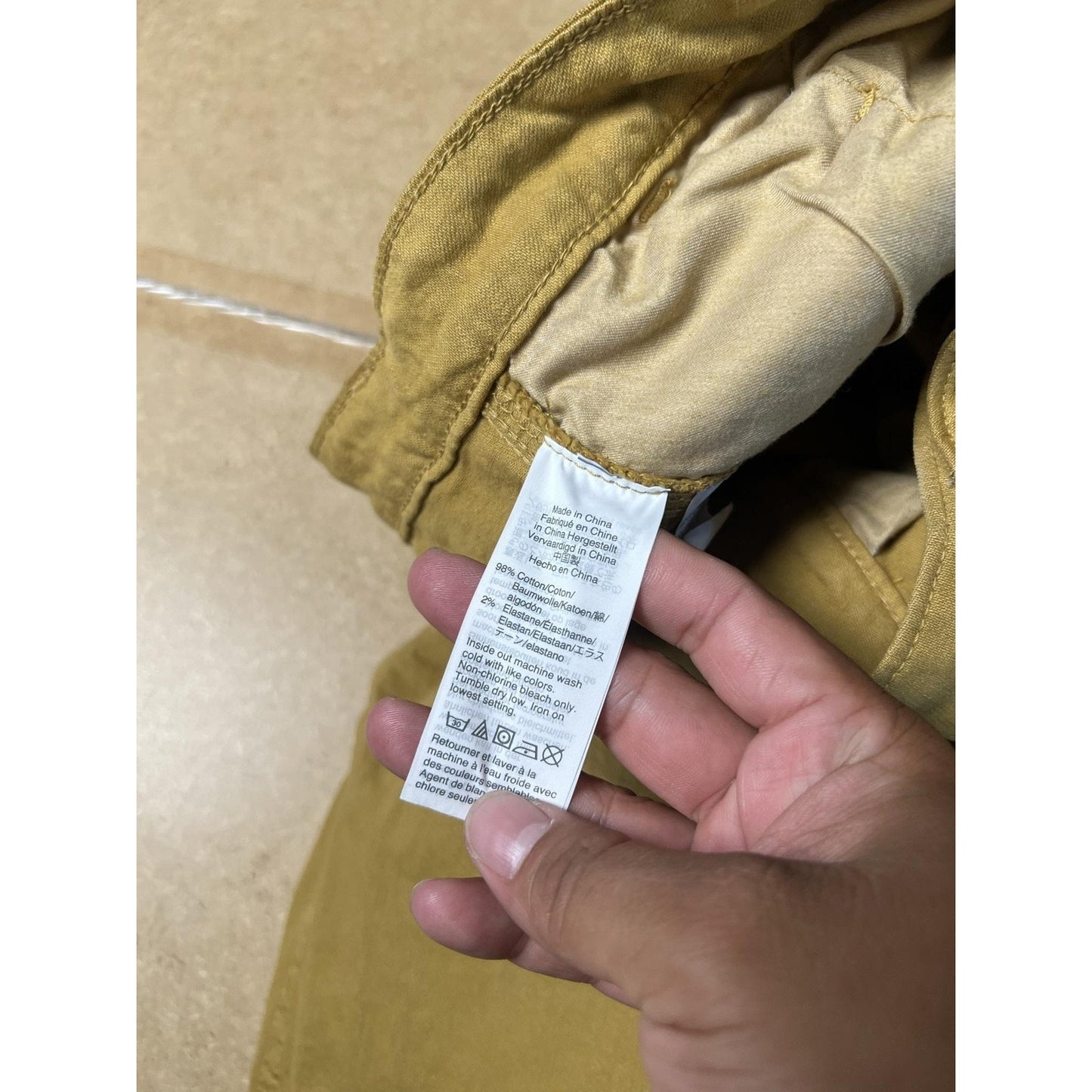 Madewell Pants Womens 36 Yellow Chino Straight Cotton Twill Pockets Stretch