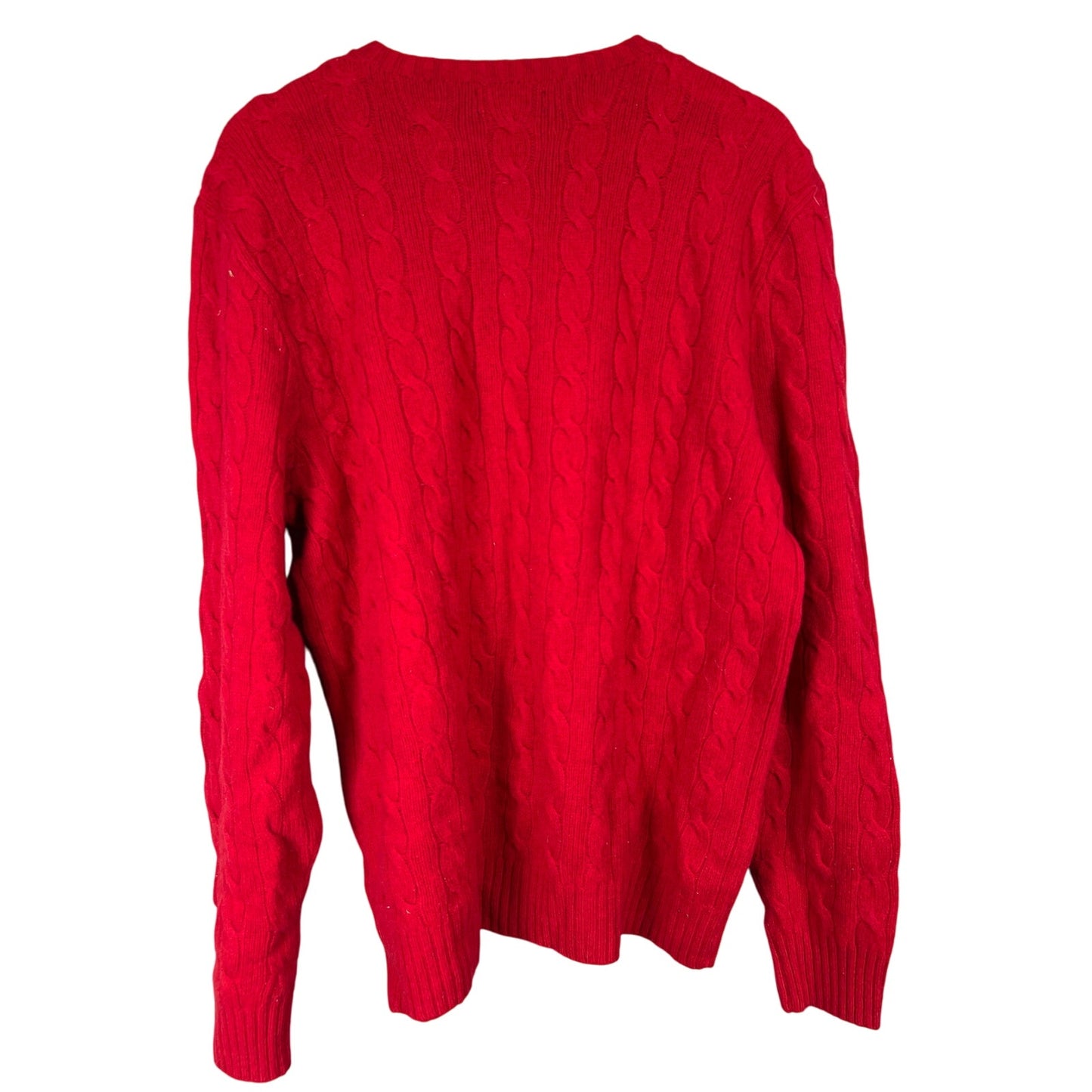 Polo Ralph Lauren Wool Size Large Red Pullover Cable Knit