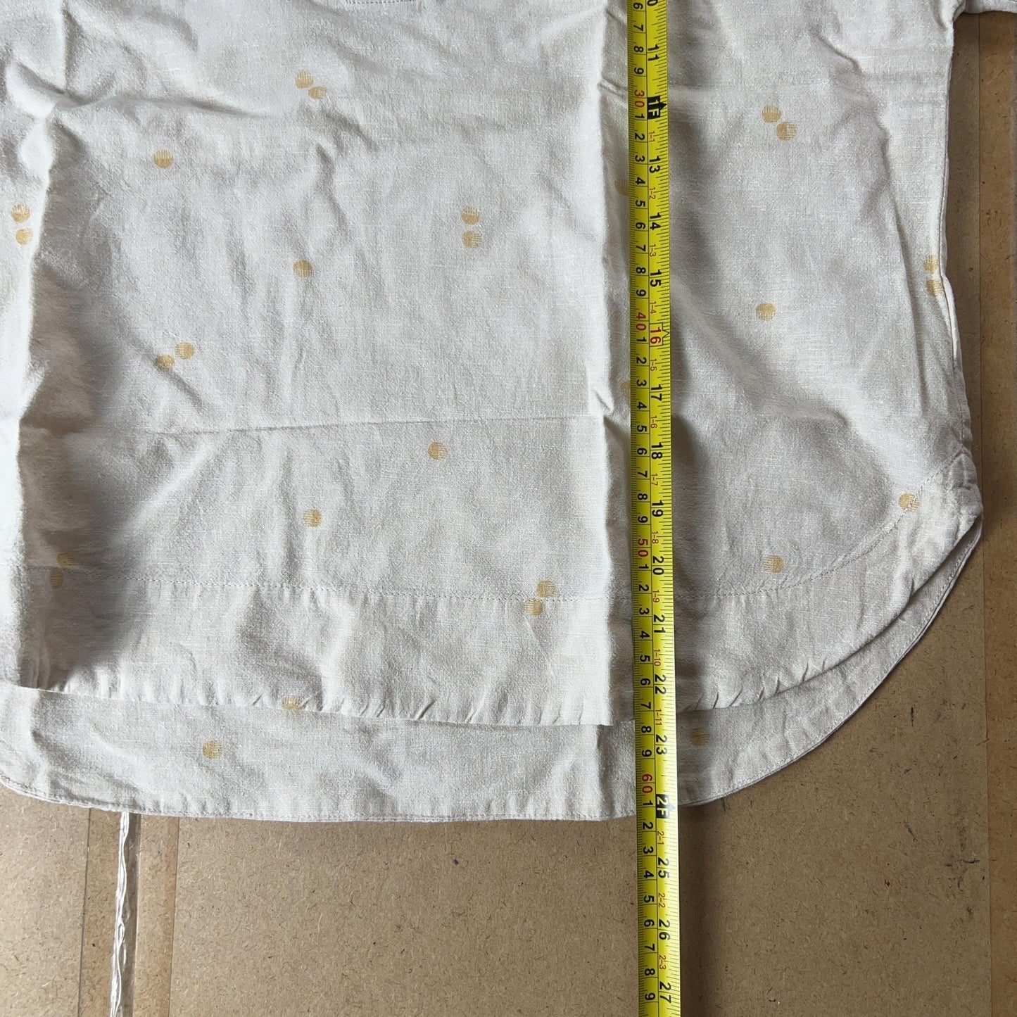 REI Cooperative Polo Unisex S Beige Polka Dot Hemp Cotton Relaxed Casual