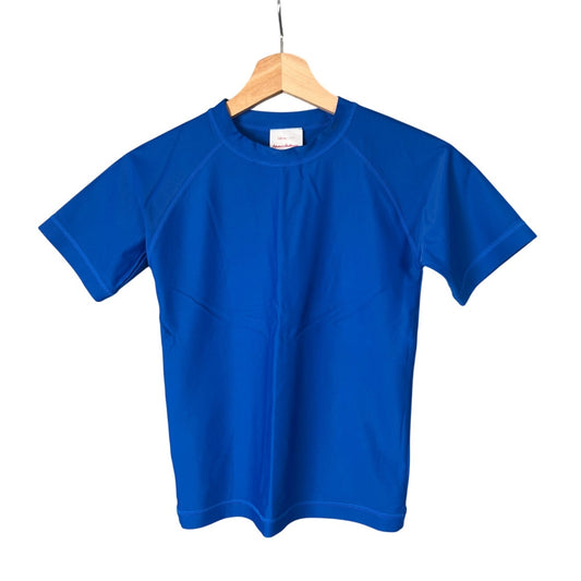 Hanna Andersson Short Sleeve Rash Guard Size 8 Plunge Blue Summer UV Protection
