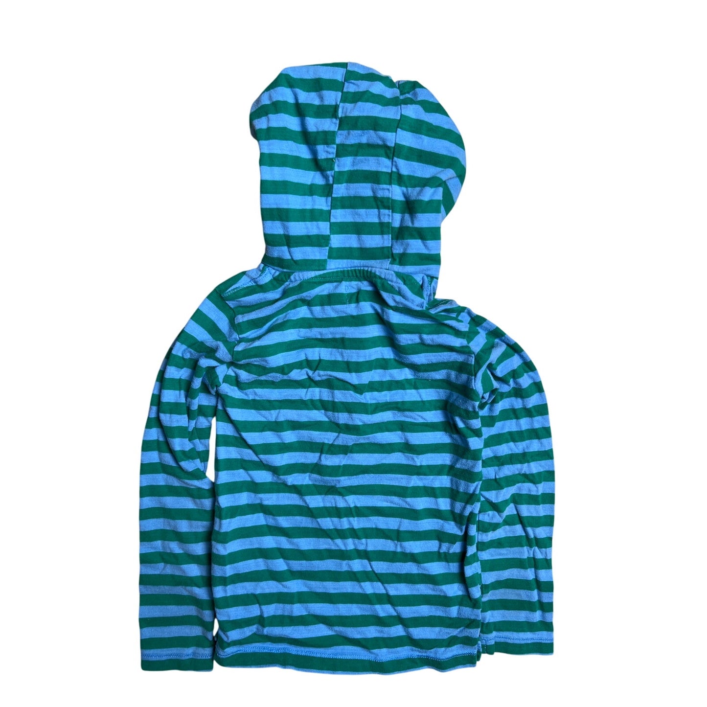 Leigh Tucker Willow Boys Striped Green and Blue Hooded Sweatshirt Size 4-5