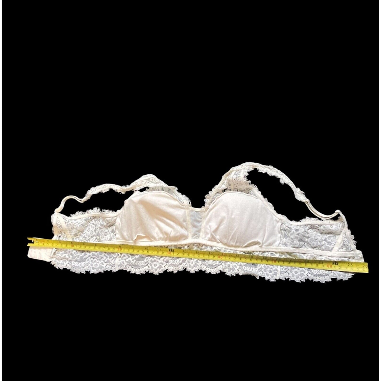 Aerie Eyelash Lace Padded Plunge Bralette Size M/M White