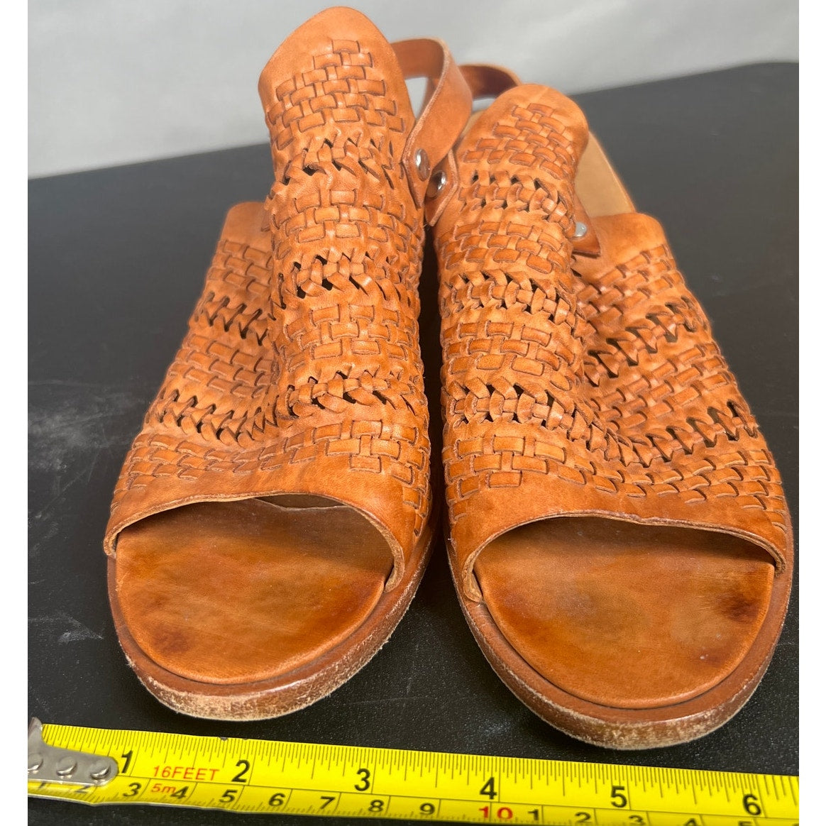 Rag & Bone New York 39.5 Woven Leather Open Toe Slingback Sandal 9.5