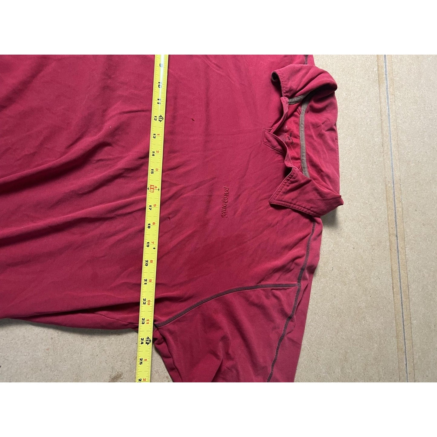 Patagonia Shirt Mens 2XL Red Cotton Collared Tagless Logo Basic Summer