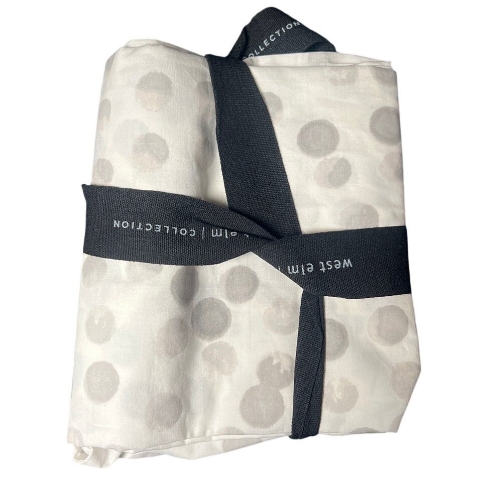 West Elm Speckled Throw Blanket Charcoal White Dotted Soft Knit 50x60