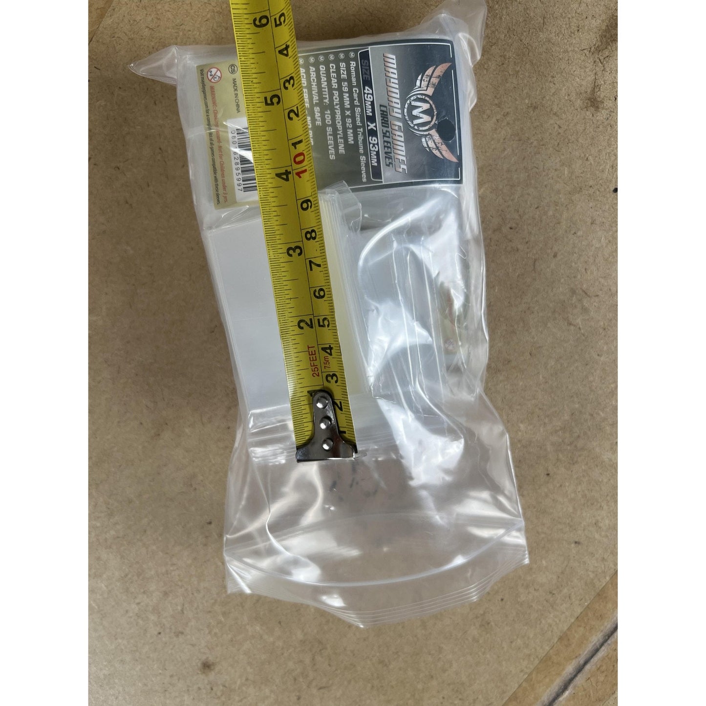Mayday Games Card Sleeves Clear 100 Pack 49x93mm Premium Polypropylene