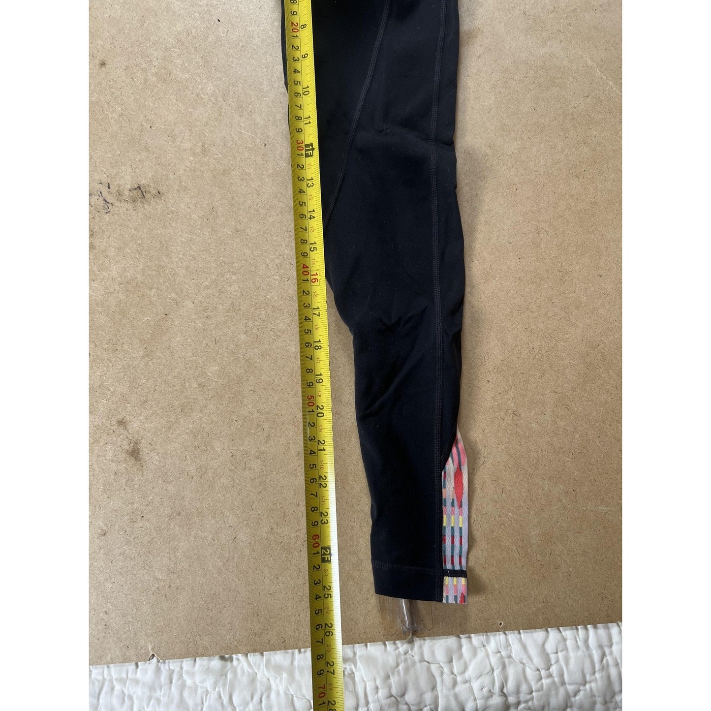 PrAna Leggings Womens S Black High Rise Ankle Yoga Colorblock Nylon Spandex