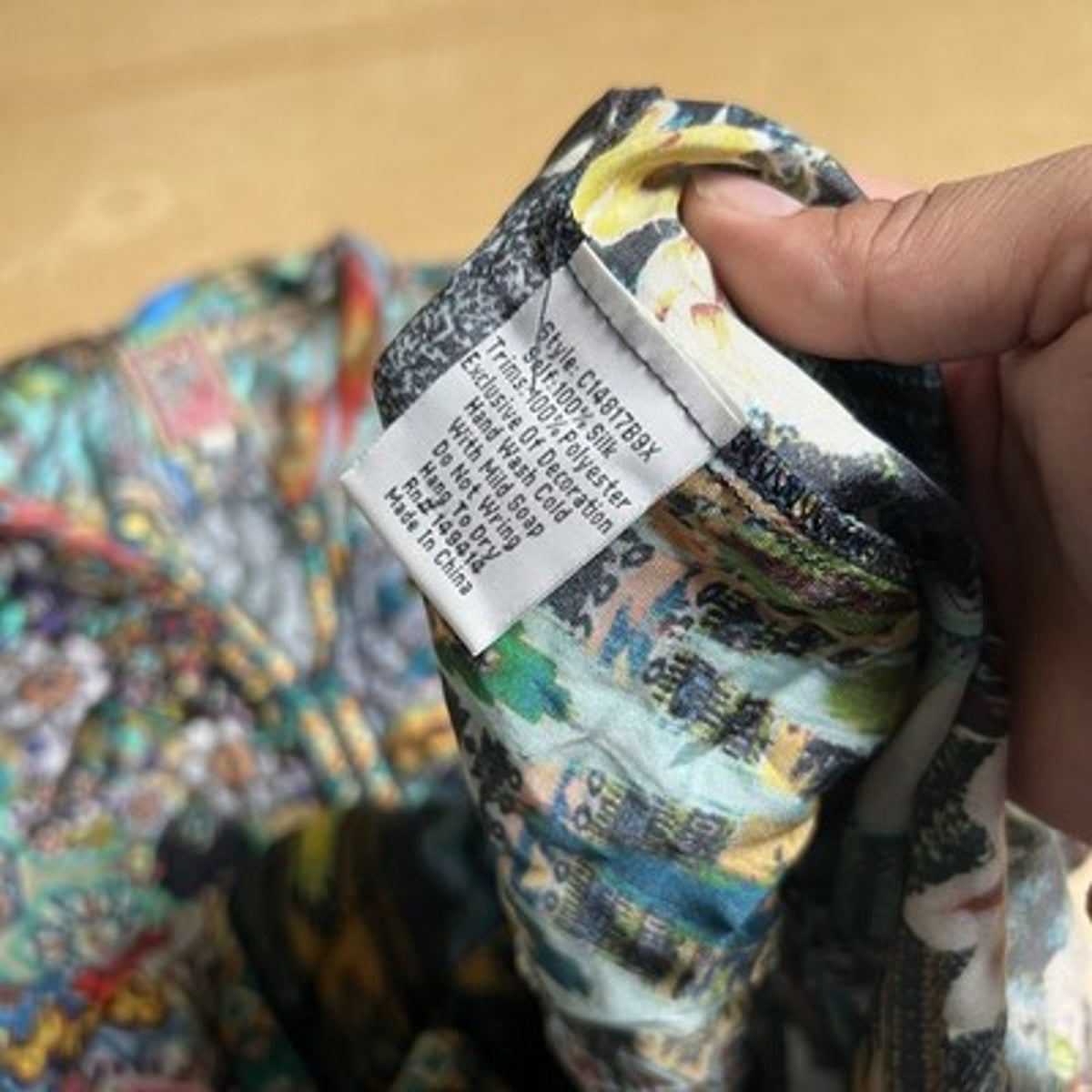 Johnny Was Blouse Womens 1X Multicolor Kimono V-Neck Rayon Zip Sheer Embroidered