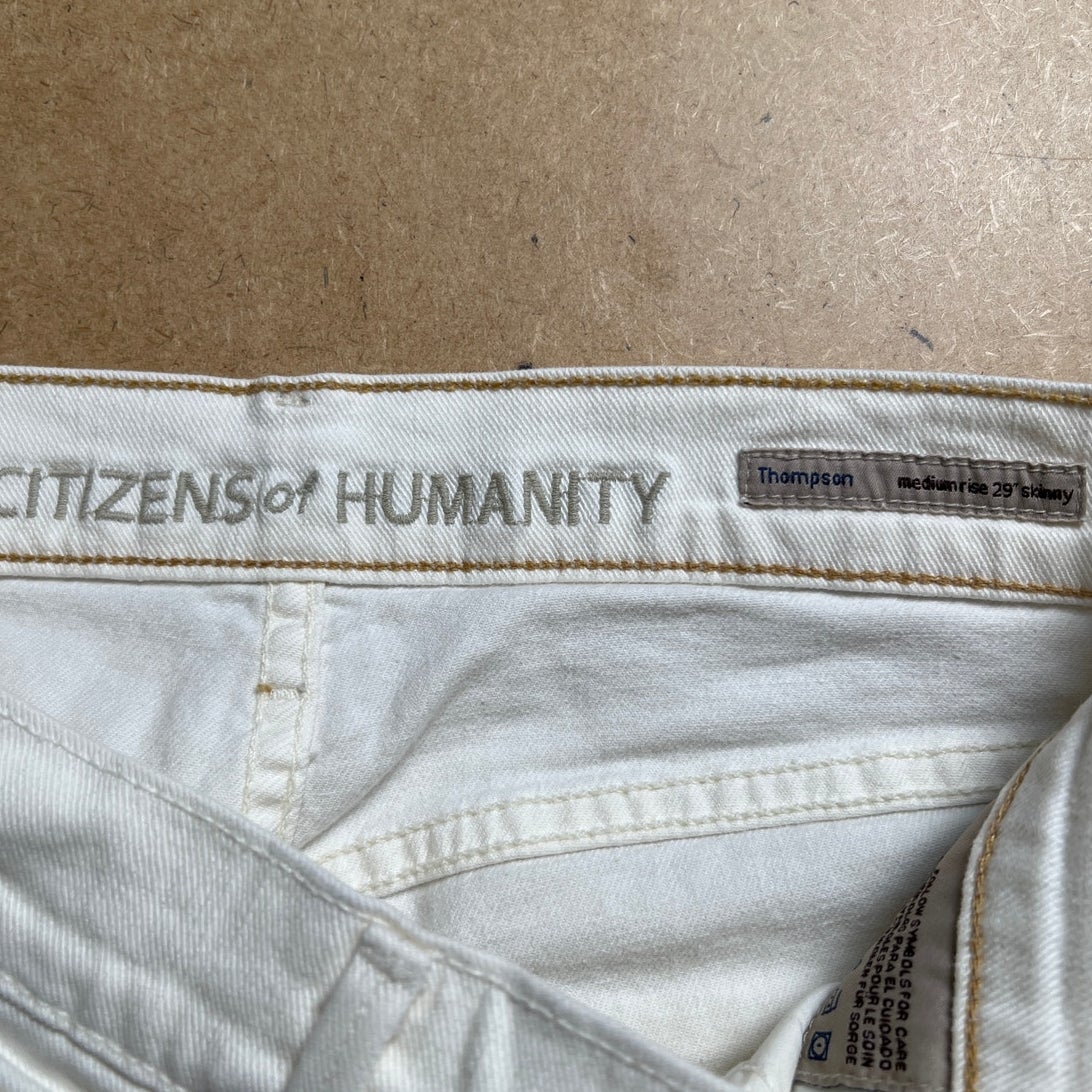 Citizens Of Humanity Los Angeles Women White Skinny Jeans Size 29