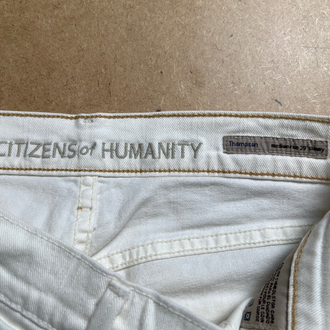 Citizens Of Humanity Los Angeles Women White Skinny Jeans Size 29