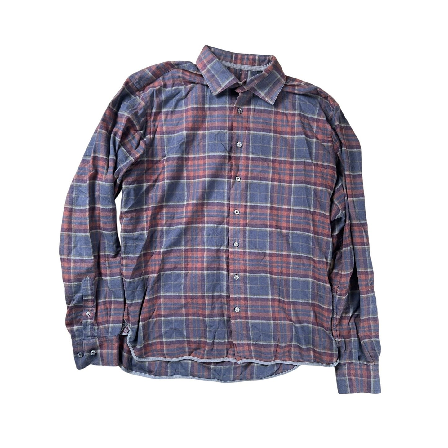 Hammer Made Shirt Mens XL Blue Plaid Long Sleeve Flannel Button Up Casual