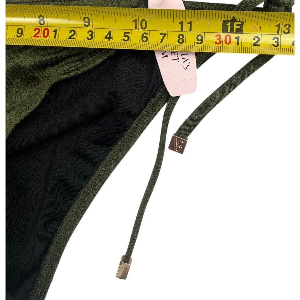 NWT Victoria's Secret The Skimmy Green Swimsuit String Bikini Bottom Medium M