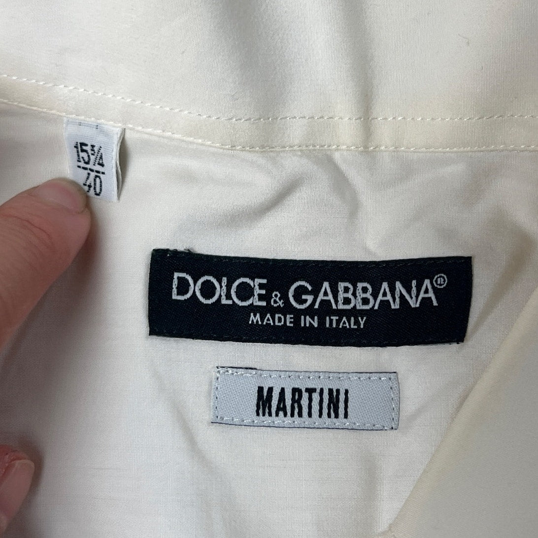 Dolce & Gabbana Martini White Tuxedo Button-Up Long Sleeve Men 40