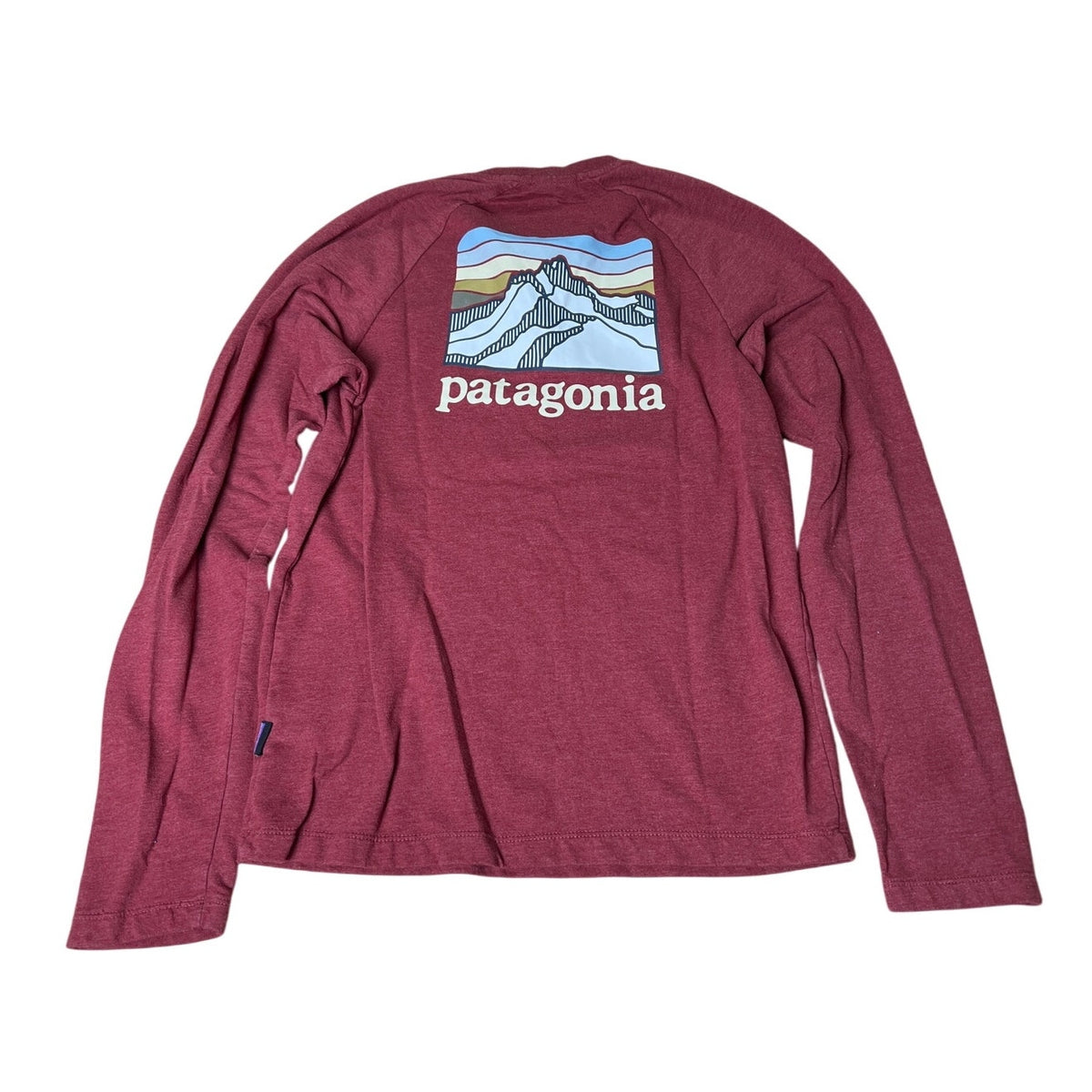 Patagonia Organic Cotton Burgundy Long Sleeve Shirt Men Small