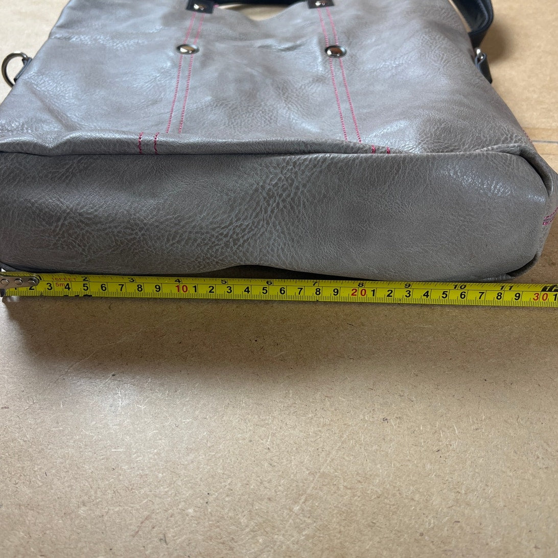 ESPE Gray Vegan Leather Crossbody Shoulder Bag Stylish Adjustable Strap Purse