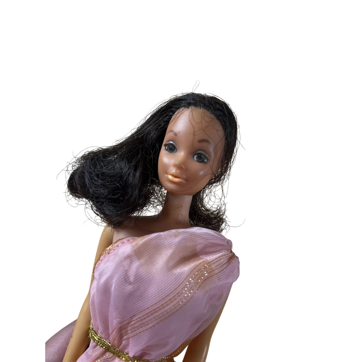 Vintage 1966 Barbie Pink Dress Brown Hair Barbie Fashion Made IKorea
