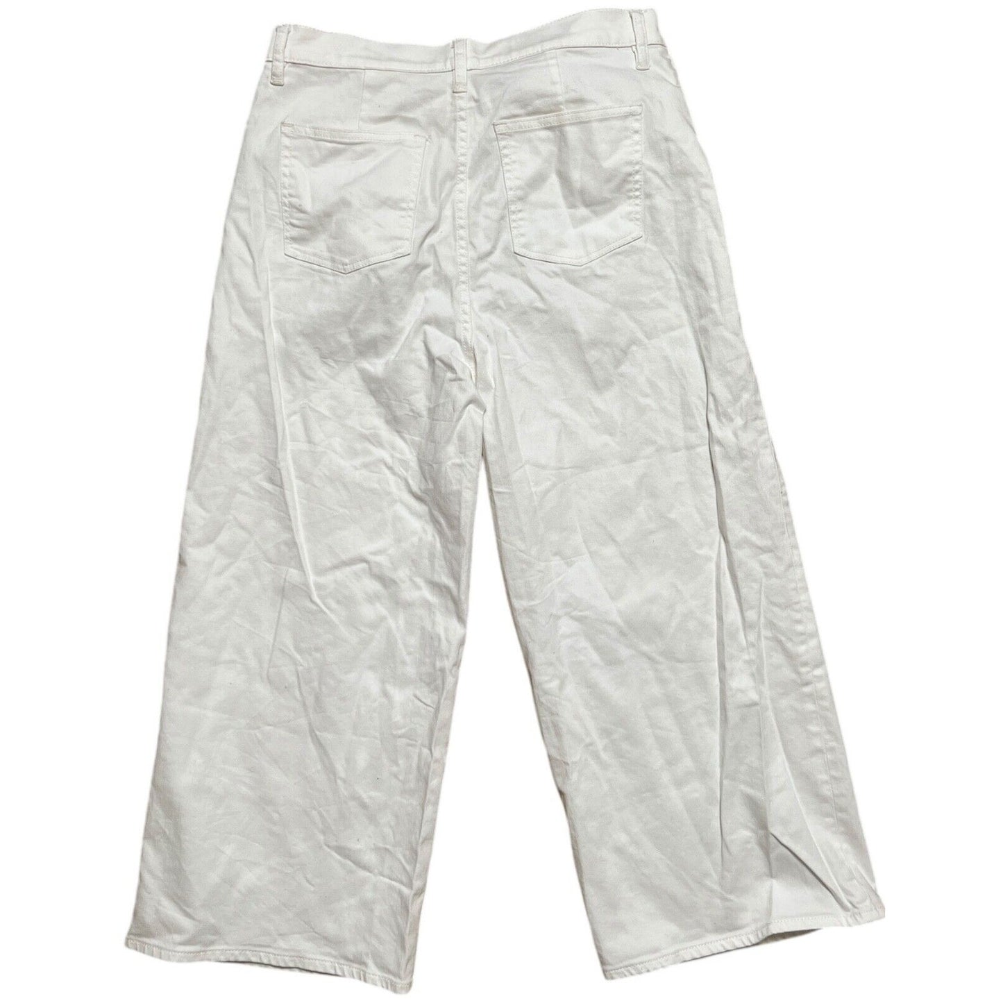 J.Crew Essential Wide Rayne Leg Pants Size 31 Pockets White