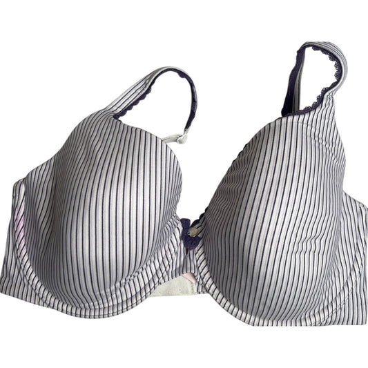 Body By Victoria's Secret Lined Perfect Bra 34DD White with Black Stripes