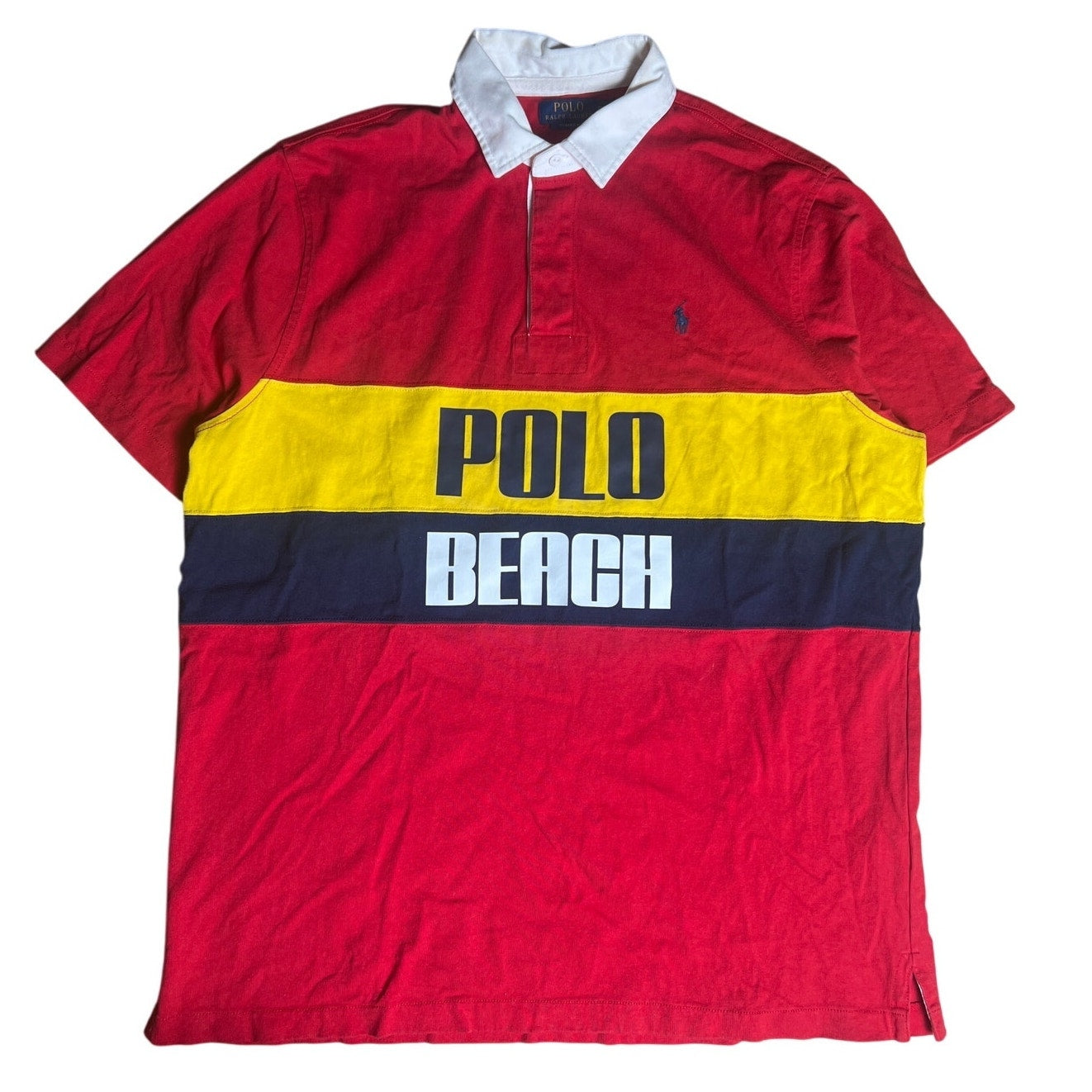 Polo Ralph Lauren Cotton Classic-Fit Polo Beach Rugby Shirt Red Size XL