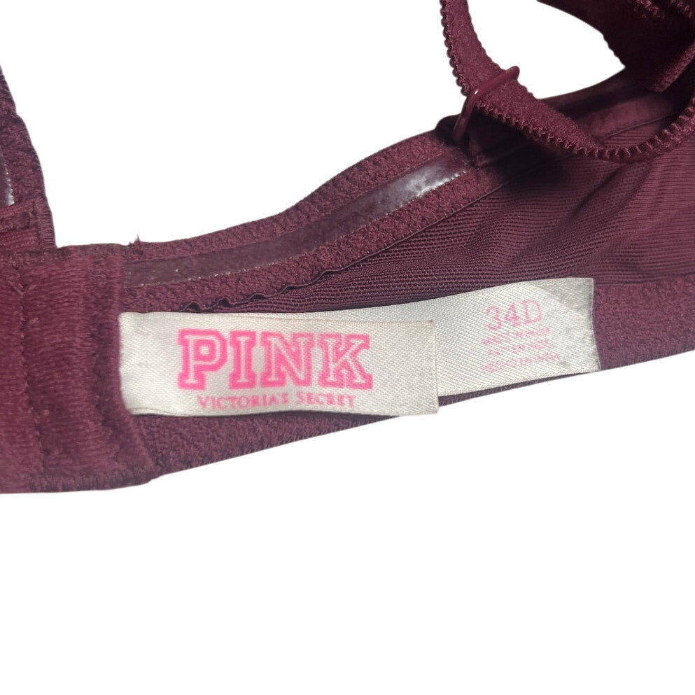 Pink by Victoria's Secret VS Maroon Push Up Bra 34D