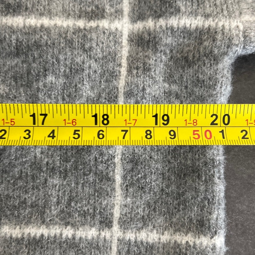 Lumiere Medium Acrylic High Low Gray and White Cowl Neck Sweater Women's