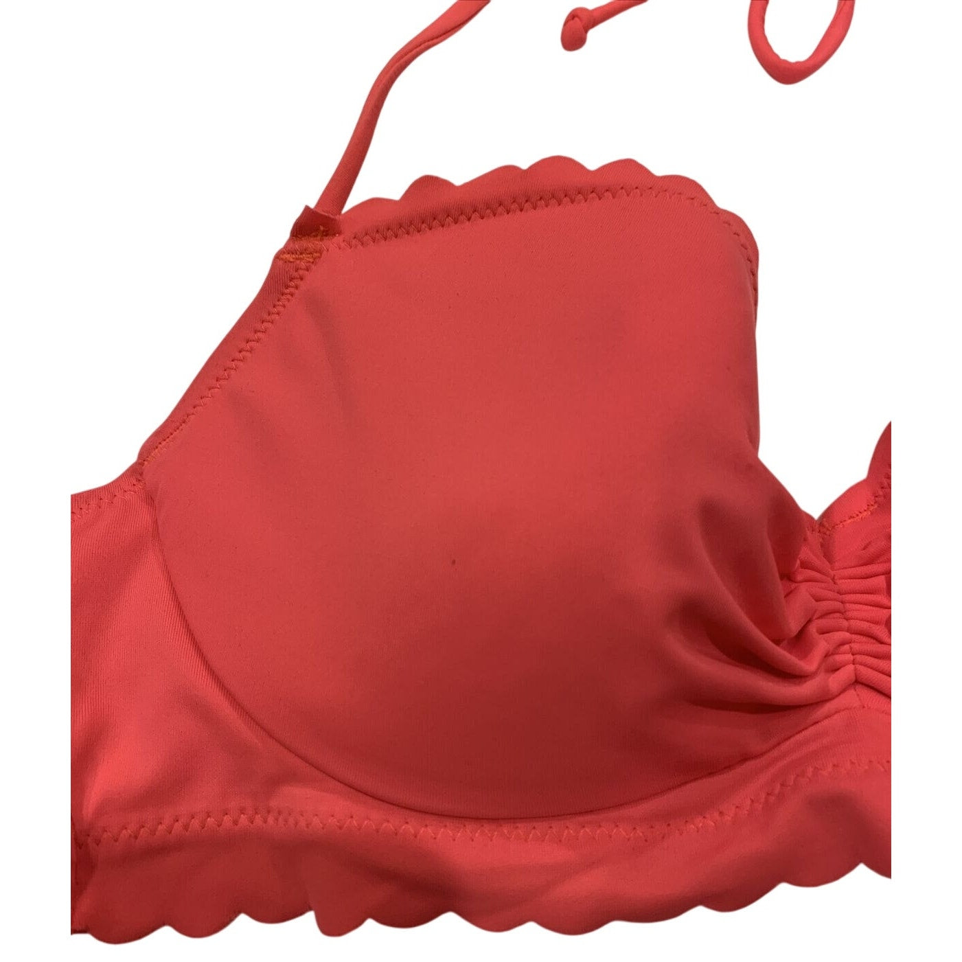 Victoria's Victoria Secret Bikini Top Pink Padded Halter Fringe Size 34B - EUC