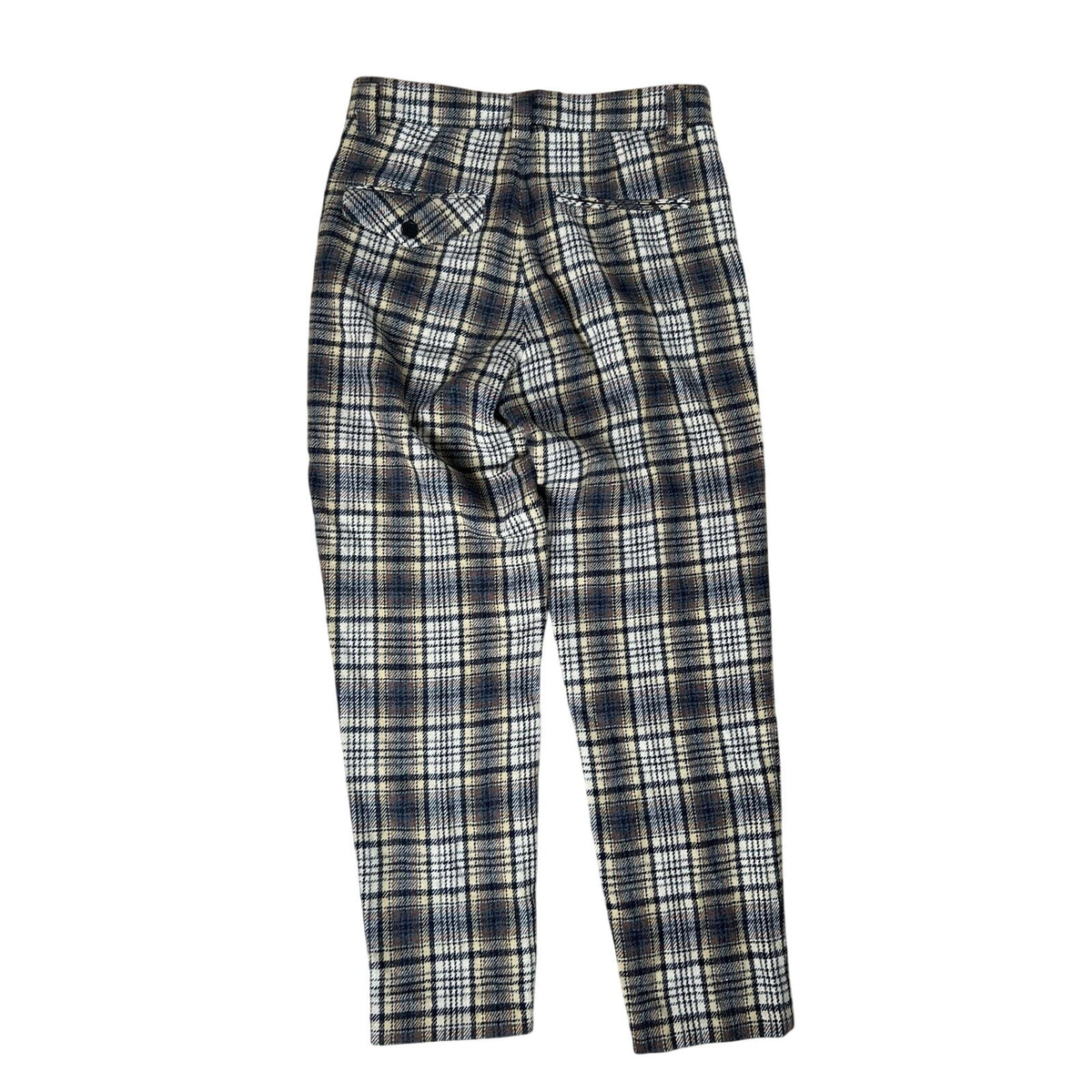 Sienna Pants Womens 12 Beige Plaid Ankle Wool Polyester Slim Lined Pockets Zip