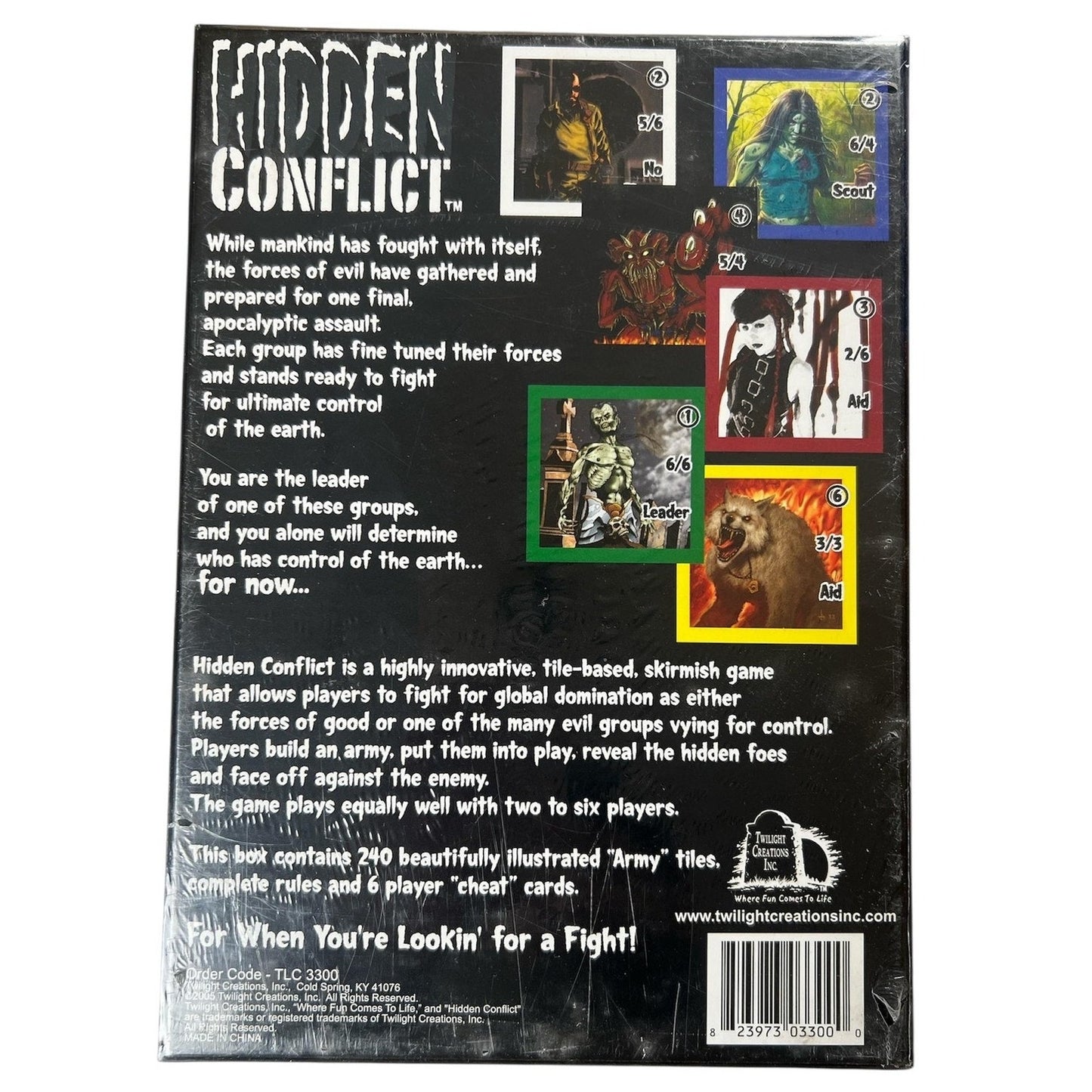 Twilight Creations Hidden Conflict Horror Tile Game 2-6 Players New Sealed