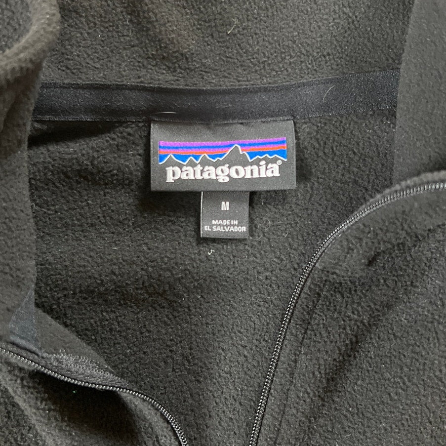 Patagonia Men’s M Quarter Zip Fleece Pullover Black Sweater Jacket