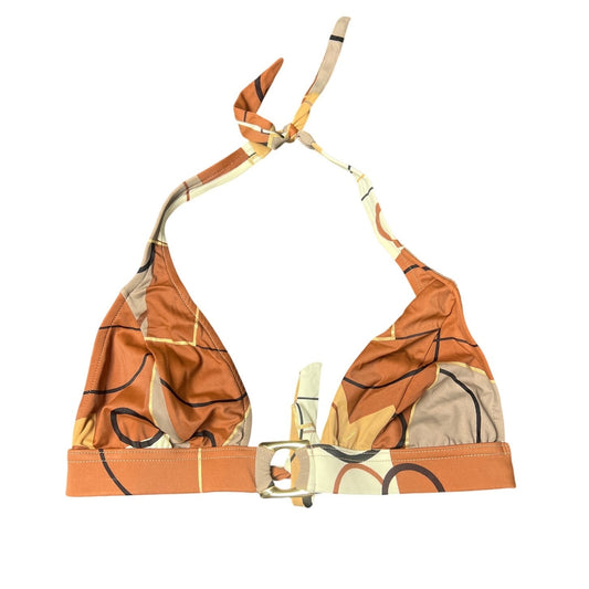 Vintage Venus AOP Brown and Grey Bikini Top Size M