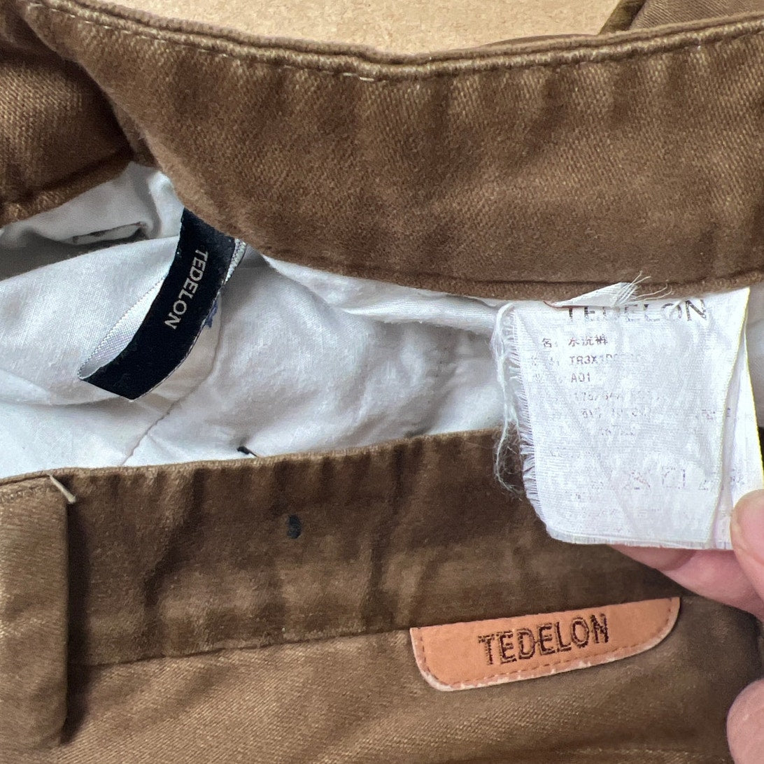 Tedelon 30x31 Chino Khaki Brown Dress Pants Men's Pocketed