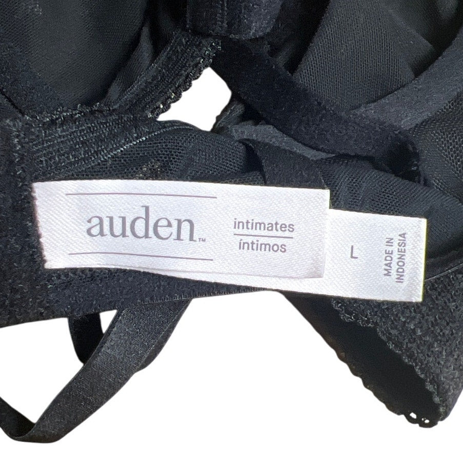 NWT Auden Women's Bra Bralette Lace Black Mesh Size L