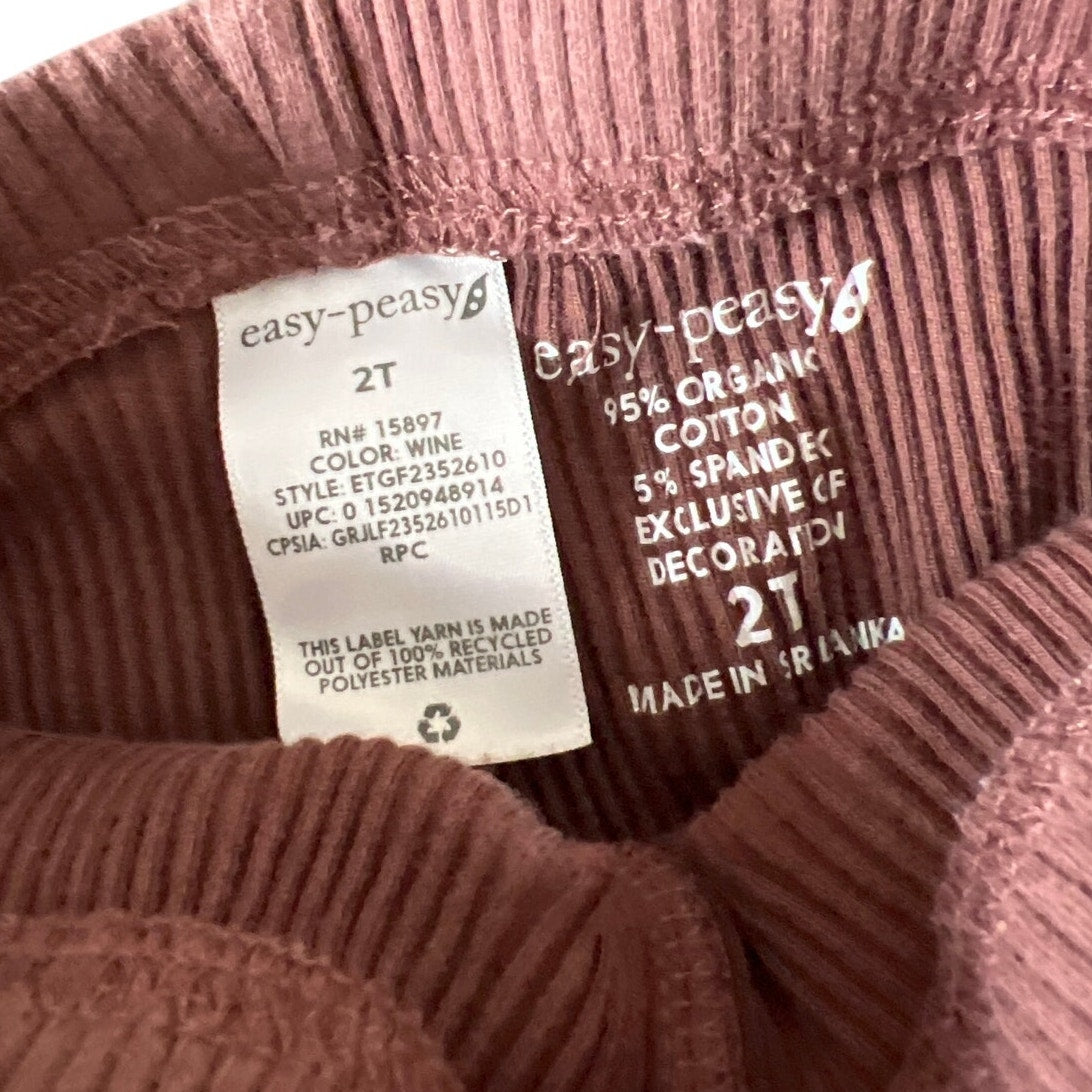 Easy Peasy 2T Cotton Toddler Leggings Rib Flare