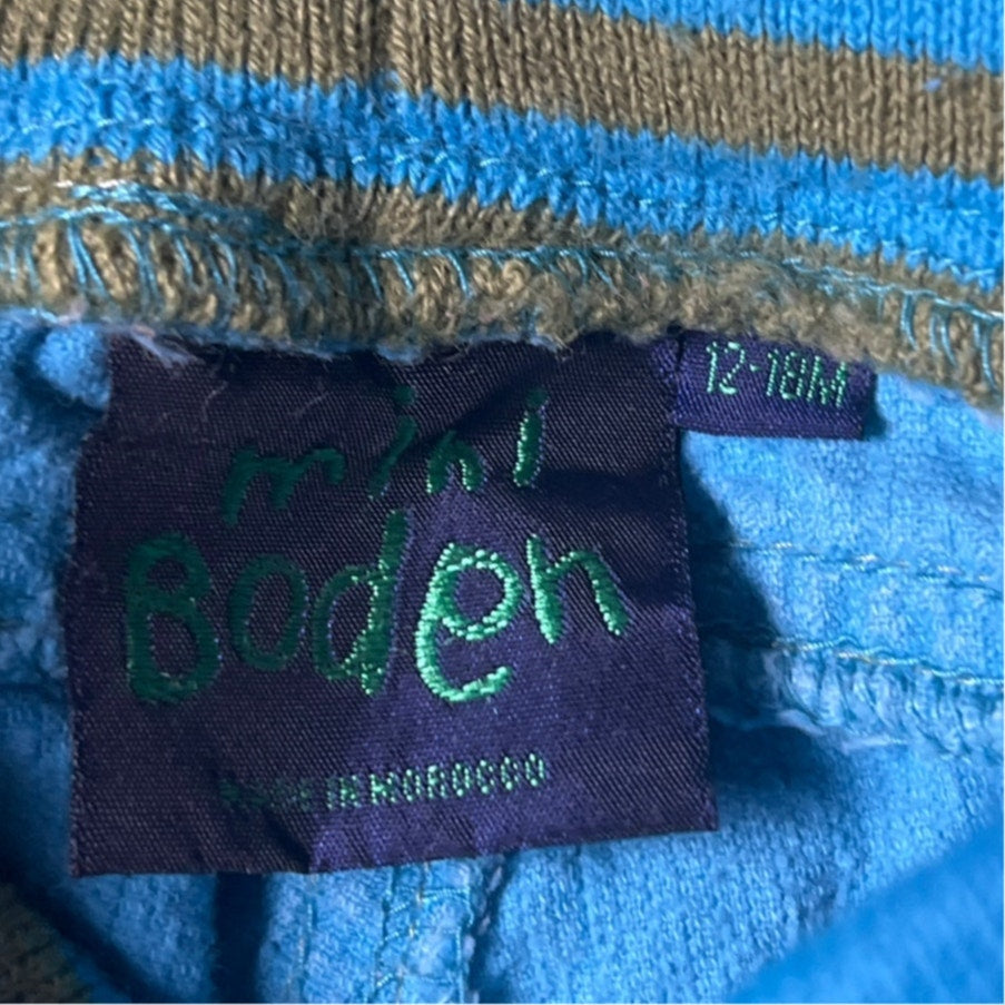 Mini Boden Blue With Green Heart Corduroy Pants Size 12-18m