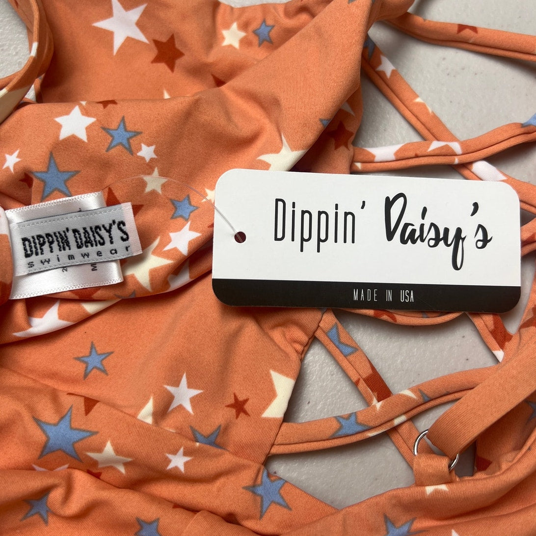 Dipping Daisy's Orange Bliss Swimsuit Sky Star Large NWT