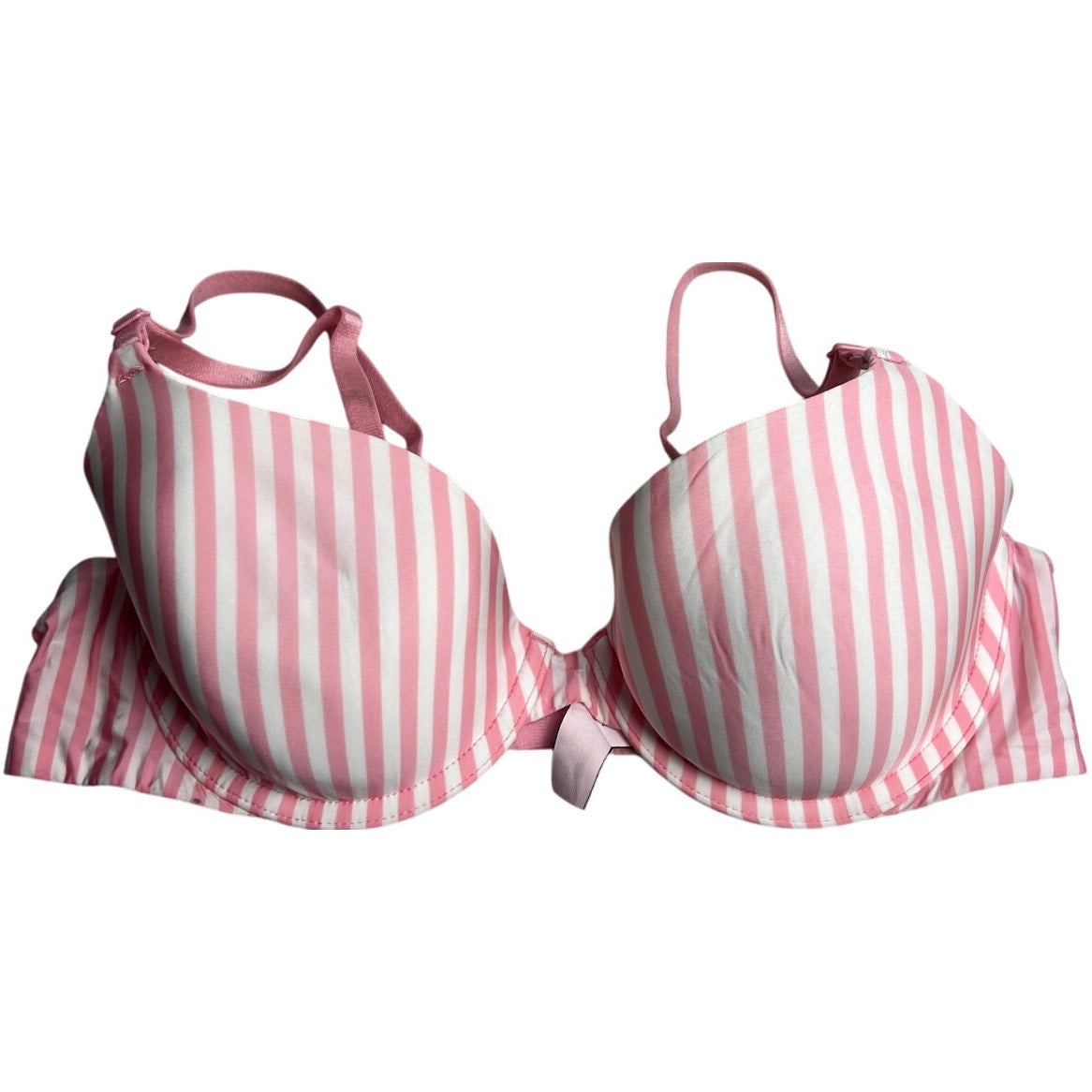 Victoria's Secret Demi Busted 36B Pushup Bra Padded Pink White Striped Underwire