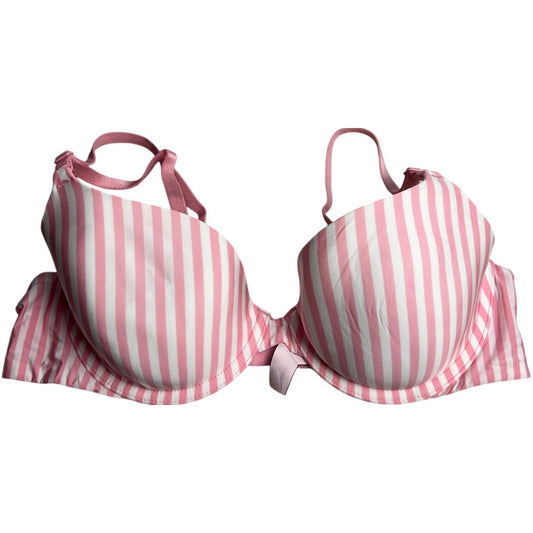 Victoria's Secret Demi Busted 36B Pushup Bra Padded Pink White Striped Underwire
