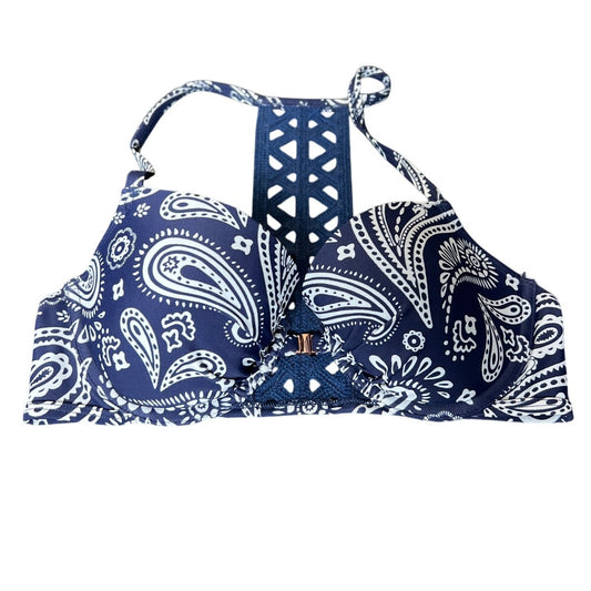 Aerie 34C Blue Front Close Racerback Bikini Top