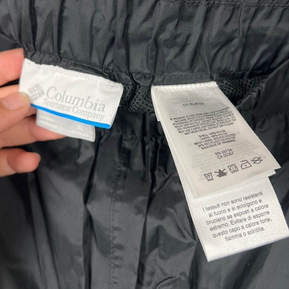 Columbia XL 100% Bylon Black Rain Pants XCO Storm Dry