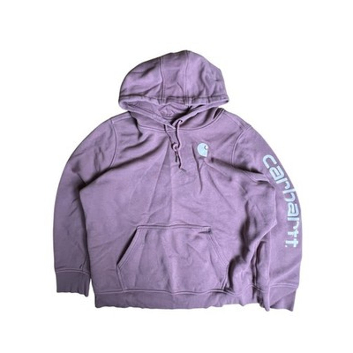 Carhartt Sweater Mens 2XL Purple Pullover Hooded Lined Pockets Relaxed Fit