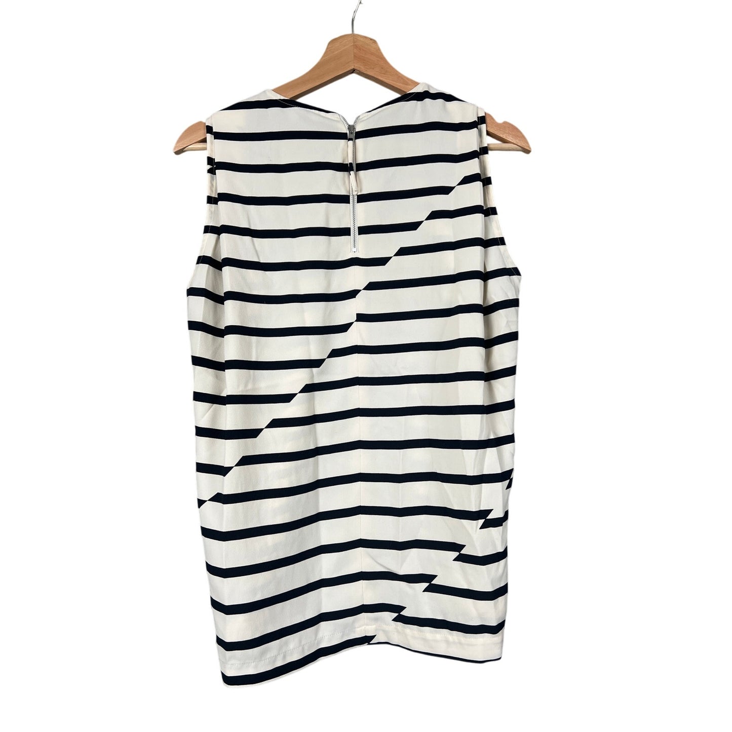 Madewell Women’s Striped White Blouse Crepe Size Medium 100% Polyester