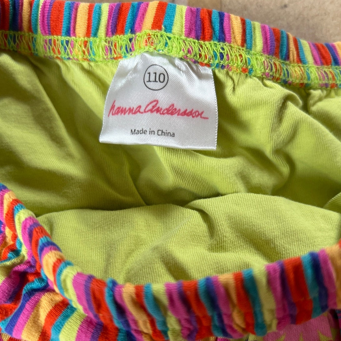 Hanna Andersson Colorful Floral/Stripes Girls Skirt Size 110 (5)