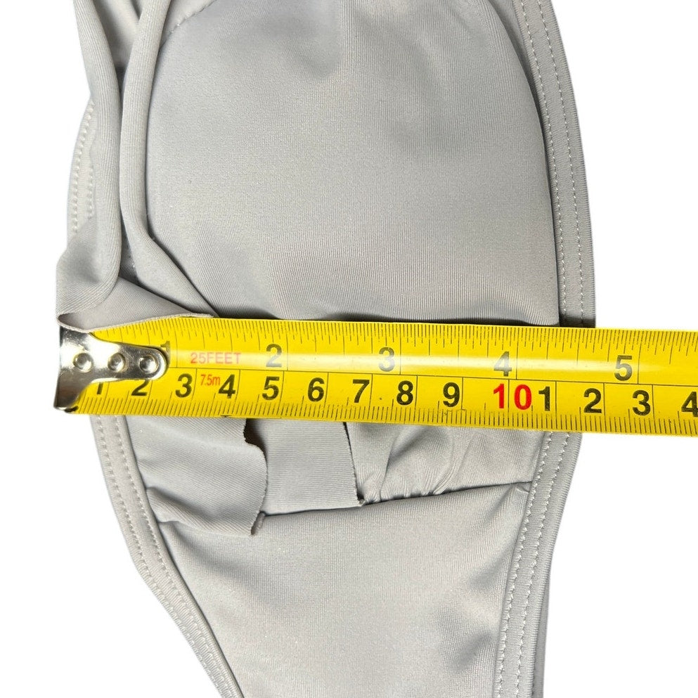 Aerie Bikini Top S Gray Strapless Bandeau
