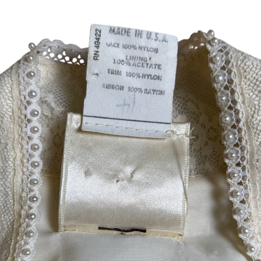 Vintage Gunne Sax White Lace Prairie Gown Dress Size 9