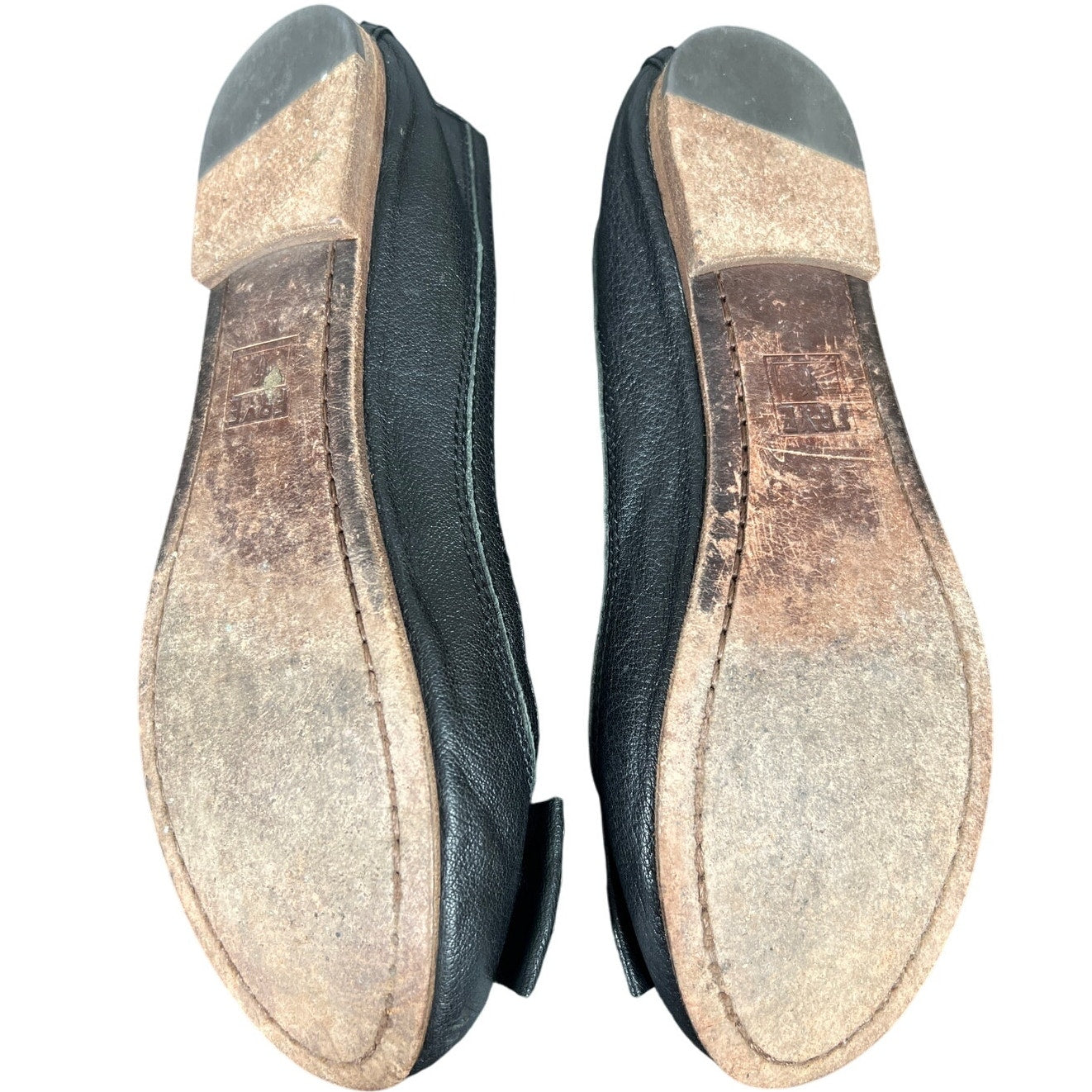 Frye Carson Navy Ballerina Flats Studded Bow *Dimensions In Picture*