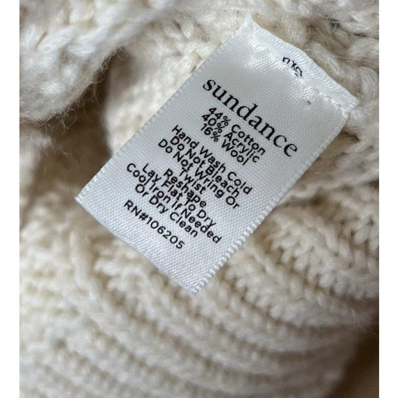 Sundance Cushion Womens Extra Large Beige Braided Cotton Blend Cardigan Sweater